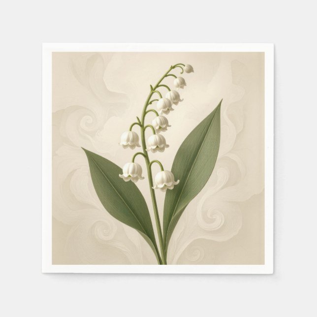 Serviette En Papier Aquarelle Muguet (Devant)