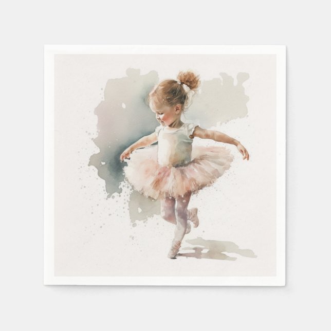 Serviette En Papier Aquarelle Naples Little Ballerina (Devant)