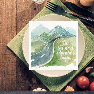 Serviette En Papier Aquarelle Nature Commençons la prochaine aventure