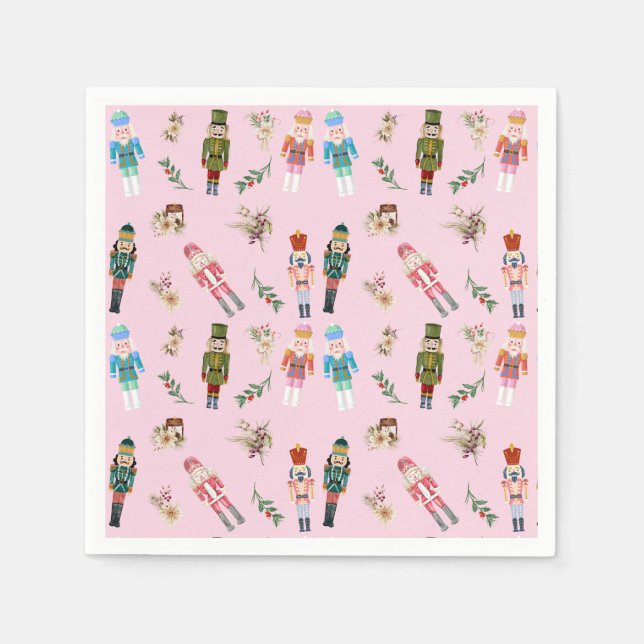 Serviette En Papier Aquarelle Noisettes de Noël Collage (Devant)