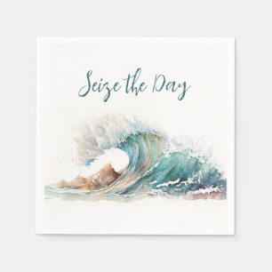 Serviette En Papier Aquarelle Ocean Wave