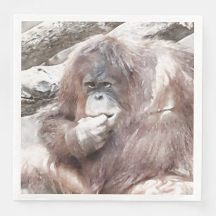 Serviette En Papier Aquarelle Orang 2