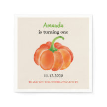 Aquarelle orange vive Citrouille premier anniversa