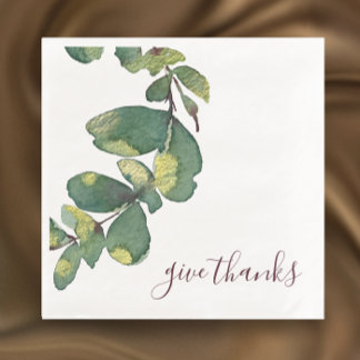 Serviette En Papier Aquarelle originale Verdure personnalisée Thanksgi