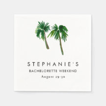 Aquarelle Palmiers tropicaux Bachelorette