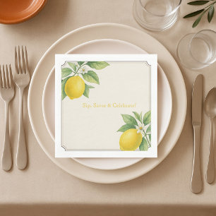 Serviette En Papier Aquarelle Papier citron