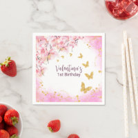 Aquarelle Pastel Fleurs Roses Papillons Or