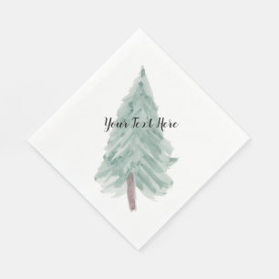 Serviette En Papier Aquarelle personnalisée Arbre de Noël Napkin