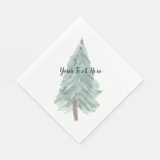 Serviette En Papier Aquarelle personnalisée Arbre de Noël Napkin