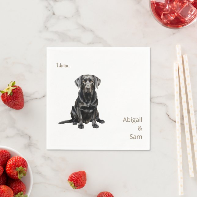 Serviette En Papier Aquarelle Pet Image III Mariage (En situation)