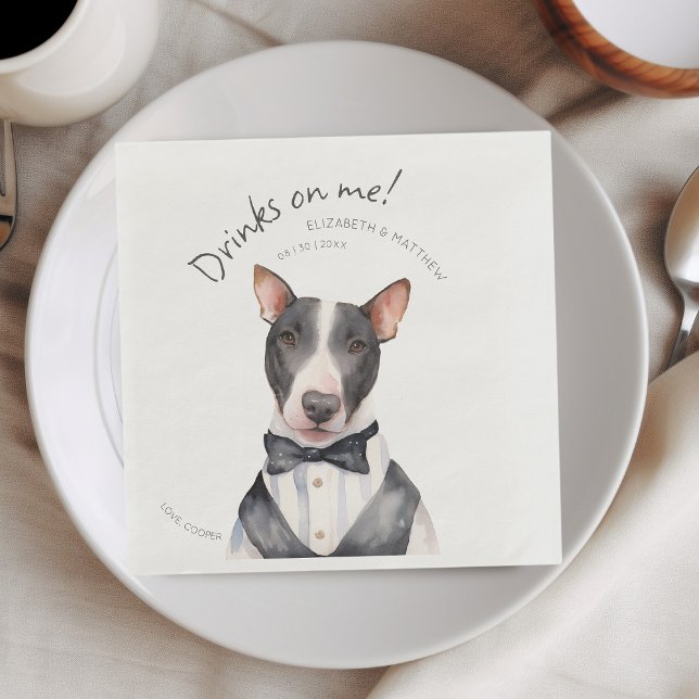 Serviette En Papier Aquarelle Pitbull personnalisable (Créateur téléchargé)