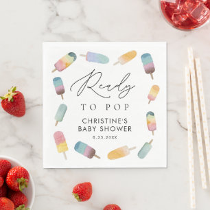 Serviette En Papier Aquarelle Popsicle Prêt à Pop Baby shower