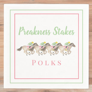 Serviette En Papier Aquarelle Preakness Stakes Party Horse Racing