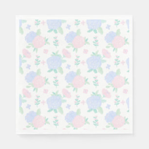 Serviette En Papier Aquarelle Preppy Floral En vichy Anniversaire