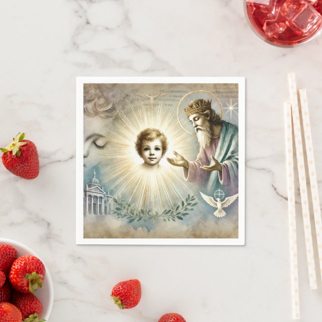 Serviette En Papier Aquarelle Prophétie biblique de Jésus Découpage (En situation)