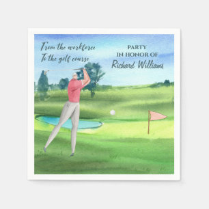 Serviette En Papier Aquarelle Retraite Golf Men Sur Le Golf
