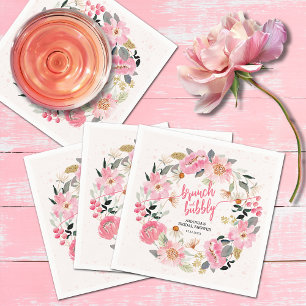Serviette En Papier Aquarelle rose Fête des mariées de fleurs de jardi