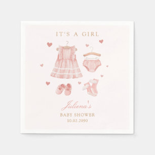 Serviette En Papier Aquarelle rose mignonne Boho vêtements Baby shower