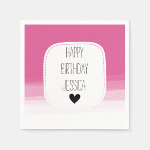 Serviette En Papier Aquarelle rose Ombre