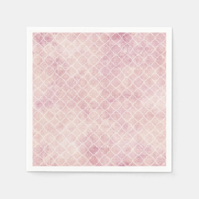 Serviette En Papier Aquarelle rose pastel abstrait (Devant)