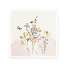 Aquarelle Rose pressé et séché Fleurs sauvages