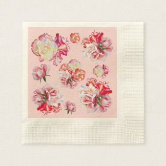 Serviette En Papier Aquarelle rose Rose Cocktail Napkins