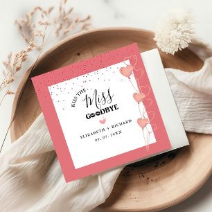 Serviette En Papier Aquarelle rose & rouge Cœur Merci Doux Fête 