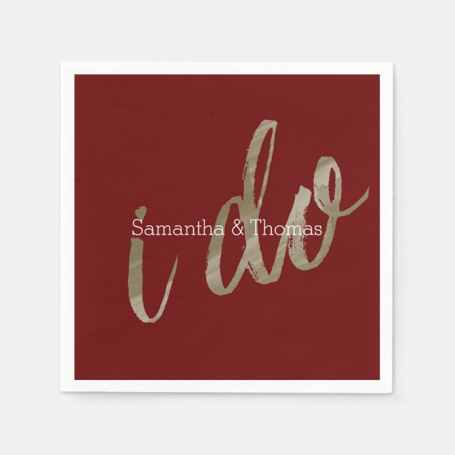 Serviette En Papier Aquarelle rouge or que je fais (Devant)