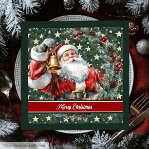 Serviette En Papier Aquarelle Santa Claus Monogram Party Napkins