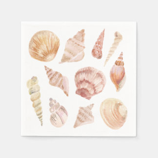 Serviette En Papier Aquarelle Sea Shell Papier Napkin
