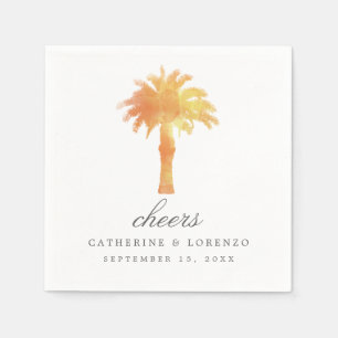 Serviette En Papier Aquarelle Serene Palm Tree   MARIAGE