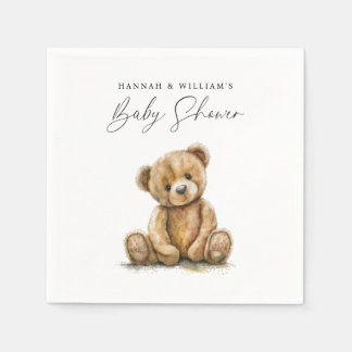 Serviette En Papier Aquarelle simple Petit Baby shower d'ours