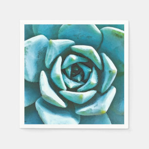 Serviette En Papier Aquarelle Succulente