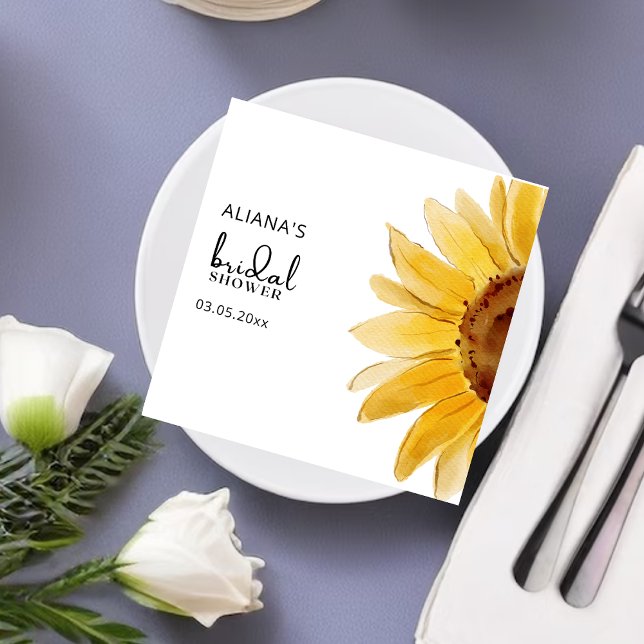 Serviette En Papier Aquarelle Sunflower serviettes de douche nuptiales (Créateur téléchargé)