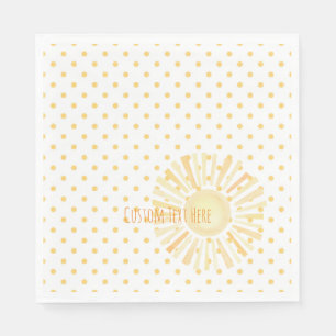 Serviette En Papier Aquarelle Sunshine Art PROPRE TEXTE Jaune Pois