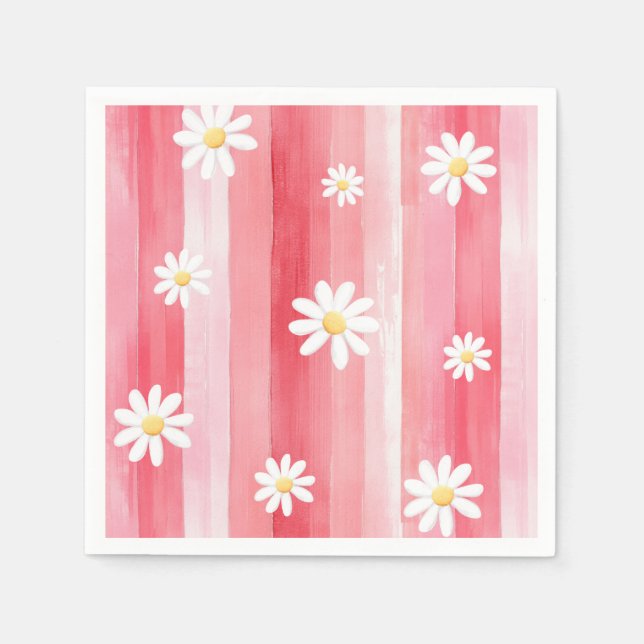 Serviette En Papier Aquarelle tendance Meadow Floral Baby shower (Devant)