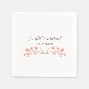 Serviette En Papier Aquarelle terrestre moderne et élégant Floral