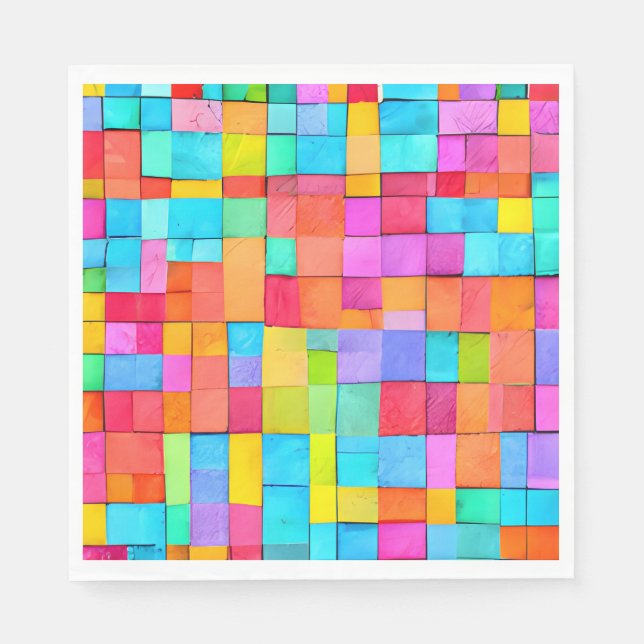 Serviette En Papier Aquarelle tissée couleur Art Abstrait moderne (Devant)