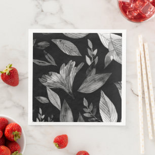 Serviette En Papier Aquarelle tombée feuille 9