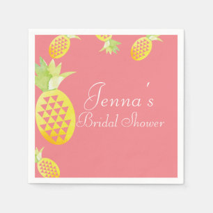 Serviette En Papier Aquarelle Tropical Multi Géométrique Ananas