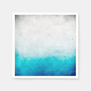Serviette En Papier Aquarelle turquoise et blanche