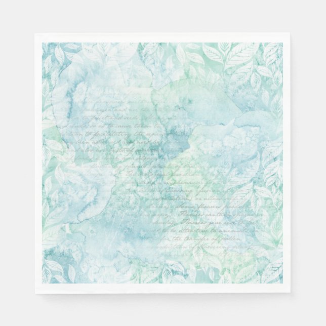 Serviette En Papier Aquarelle Turquoise Green Party (Devant)