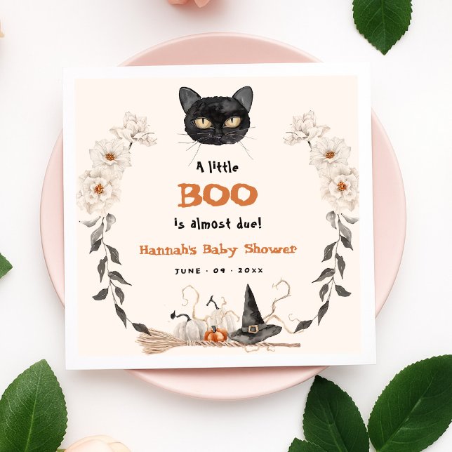 Serviette En Papier Aquarelle Un Petit Baby shower Boo Halloween (Créateur téléchargé)