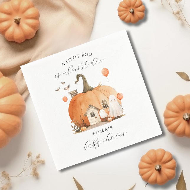 Serviette En Papier Aquarelle Un petit Boo Baby shower neutre genre (Créateur téléchargé)