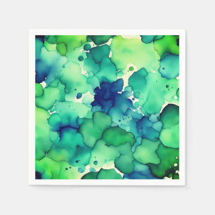 Serviette En Papier Aquarelle verte