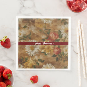 Serviette En Papier Aquarelle Vintage Floral Collection populaire