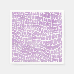 Serviette En Papier Aquarelle violette Crocodile Motif de la peau