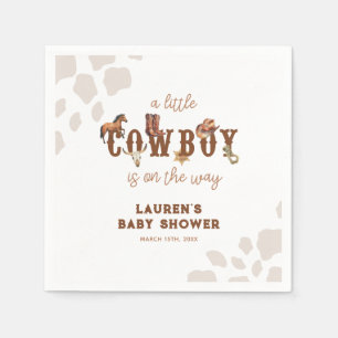 Serviette En Papier Aquarelle Western Petit Cowboy Baby Boy Douche