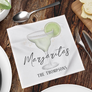 Serviette En Papier Aquarelle Whimsical Margarita QR Code Site Web