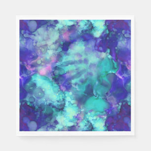 Serviette En Papier aquarelles d'imaginaire bleu :